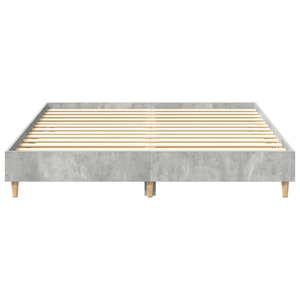 Stylish Concrete Grey Wood Bed Frame 140x200 cm - No Mattress