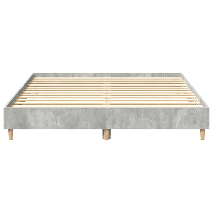 Stylish Concrete Grey Wood Bed Frame 140x200 cm - No Mattress