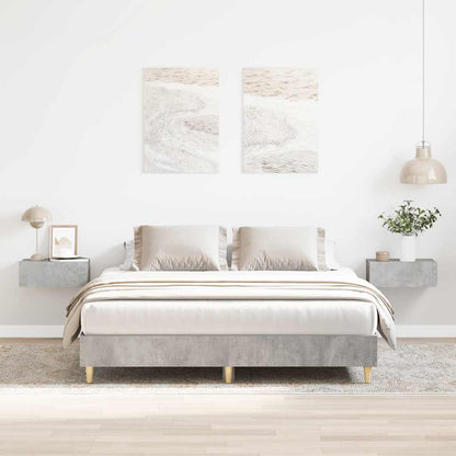 Stylish Concrete Grey Wood Bed Frame 140x200 cm - No Mattress