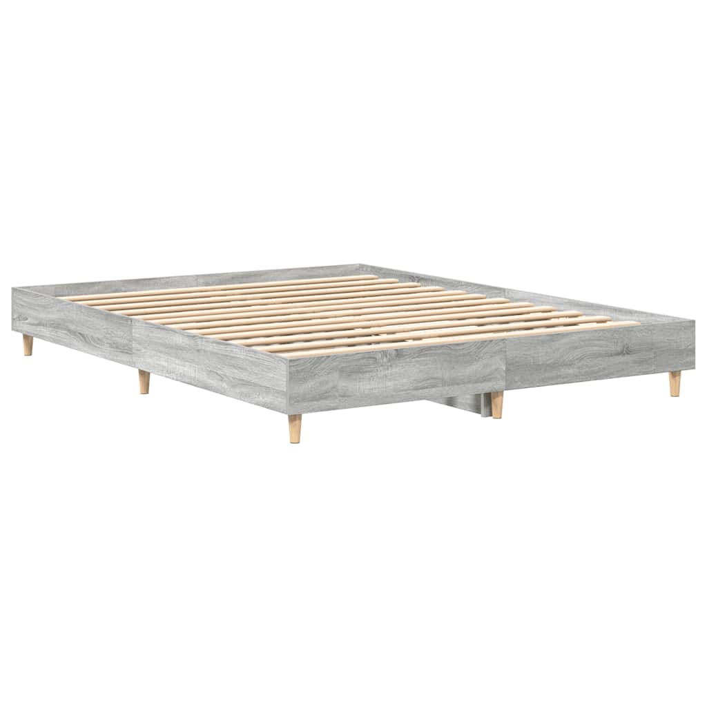 Grey Sonoma Engineered Wood Bed Frame 140x200 cm - No Mattress