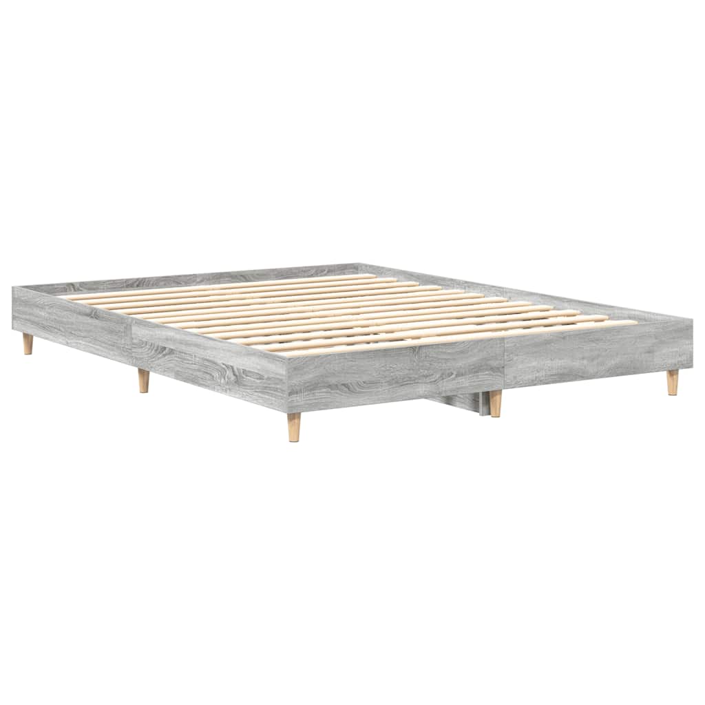 Grey Sonoma Engineered Wood Bed Frame 140x200 cm - No Mattress