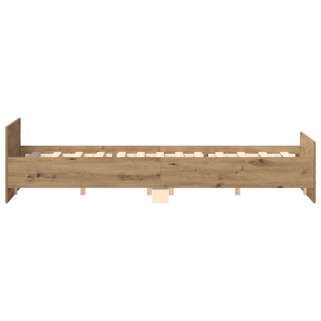 Artisan Oak Bed Frame 160x200cm - Engineered Wood, No Mattress