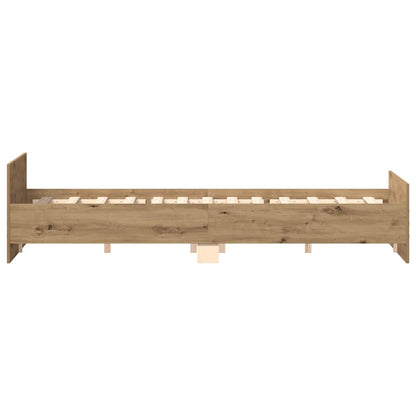 Artisan Oak Bed Frame 160x200cm - Engineered Wood, No Mattress