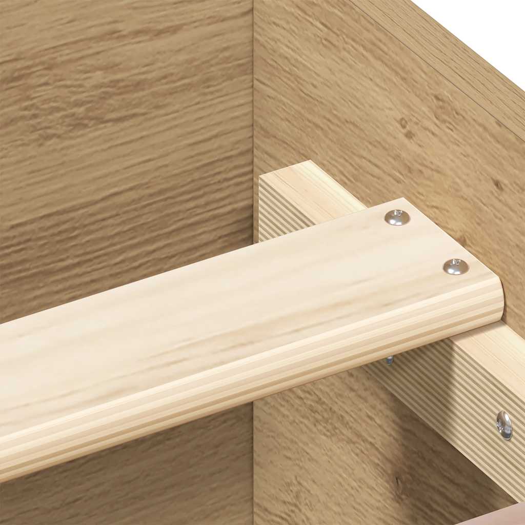 Artisan Oak Bed Frame 180x200cm - Engineered Wood Elegance