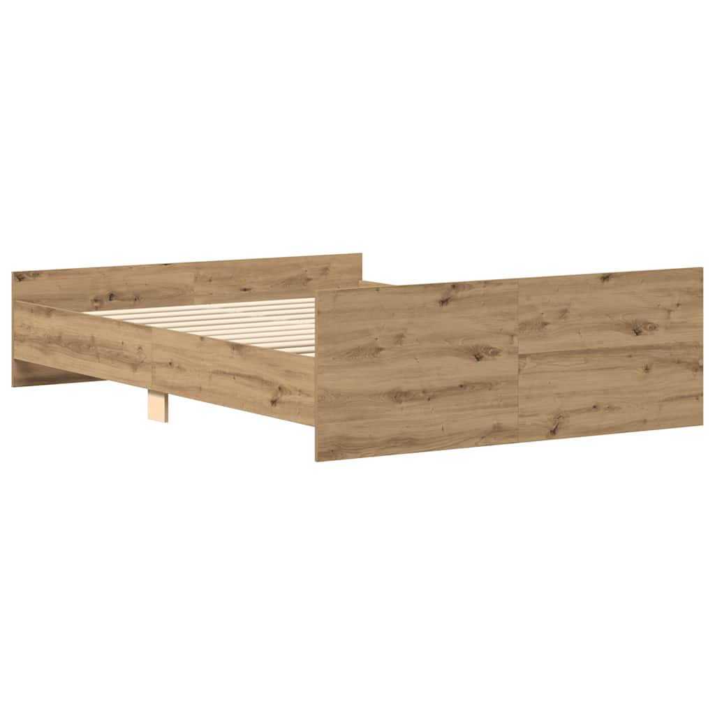 Artisan Oak Bed Frame 120x190cm - Engineered Wood, No Mattress