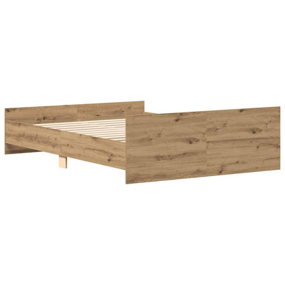 Artisan Oak Bed Frame 120x190cm - Engineered Wood, No Mattress