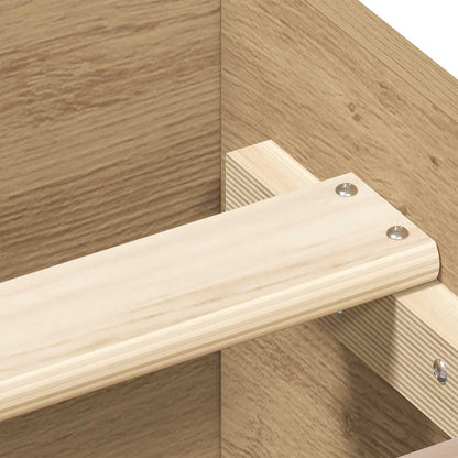 Artisan Oak Bed Frame 140x190cm - Engineered Wood, No Mattress