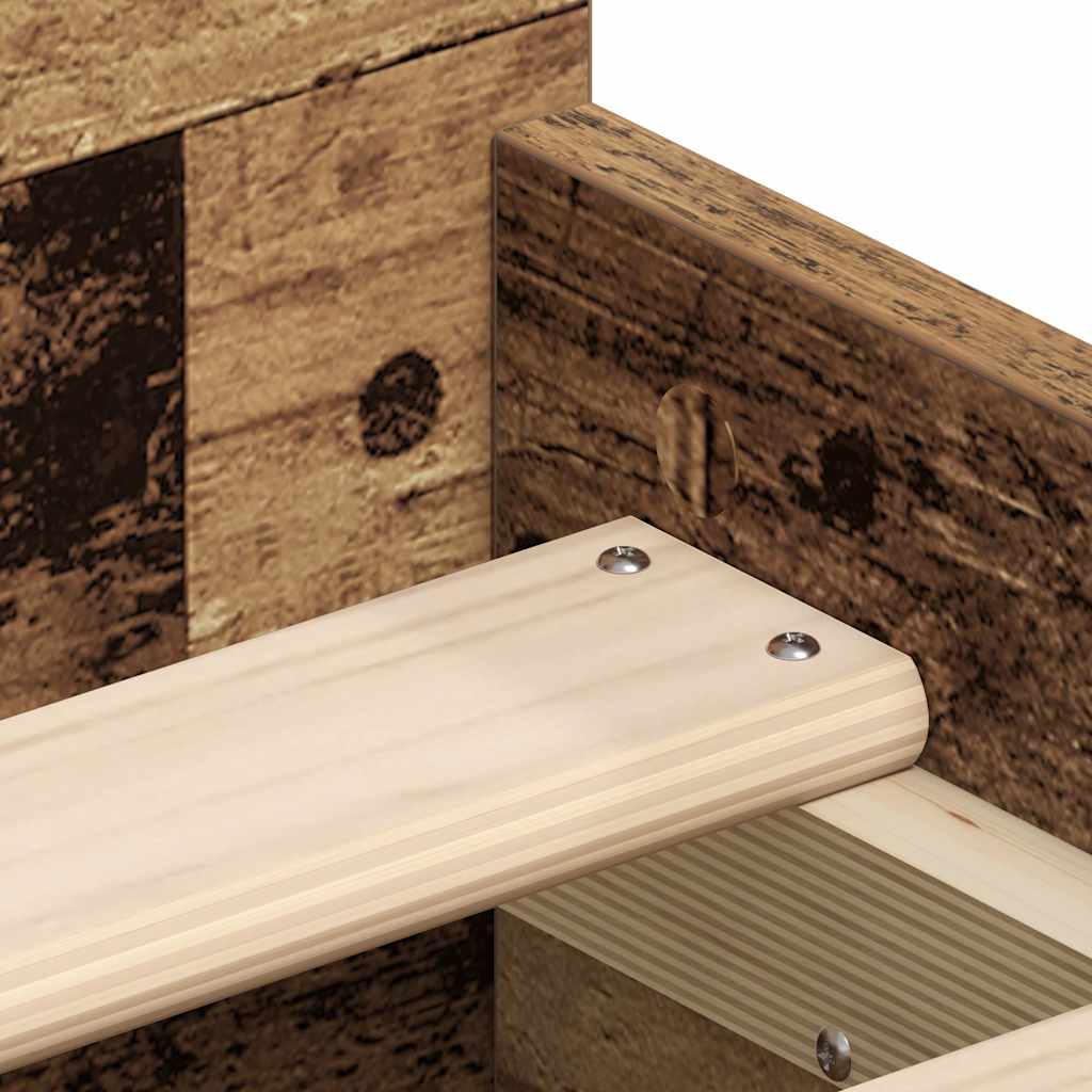 Vintage Engineered Wood Bed Frame 100x200cm No Mattress