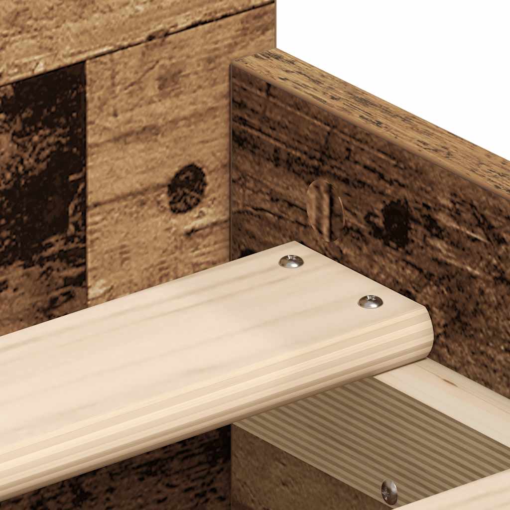 Rustic Engineered Wood Bed Frame 90x200cm - No Mattress Included