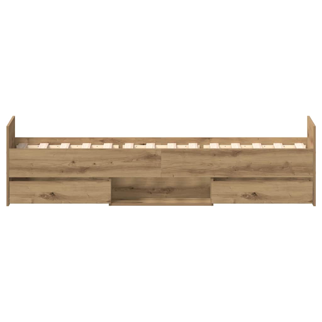 Artisan Oak Engineered Wood Bed Frame 90x200cm (No Mattress)