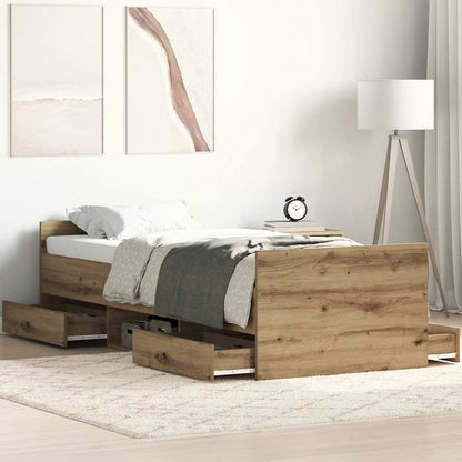 Artisan Oak Engineered Wood Bed Frame 90x200cm (No Mattress)