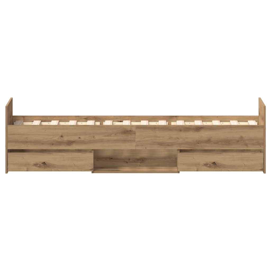 Artisan Oak Engineered Wood Bed Frame 90x190 cm - Single