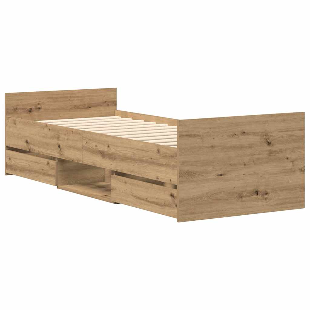 Artisan Oak Engineered Wood Bed Frame 90x190 cm - Single