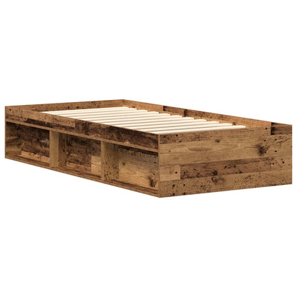 Vintage Wood Bed Frame 90x200cm - Engineered Oak Finish