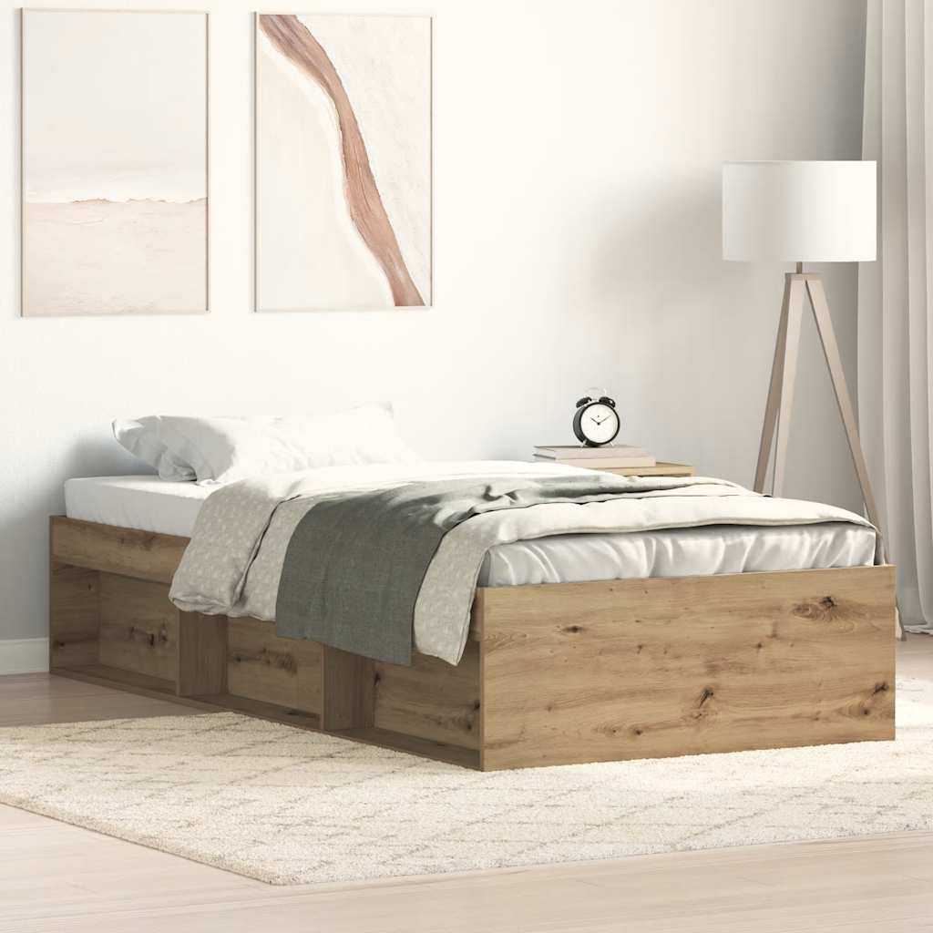 Artisan Oak Engineered Wood Bed Frame 90x200cm - No Mattress