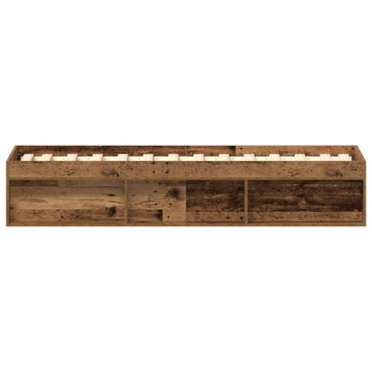 Rustic Engineered Wood Bed Frame 100x200cm - No Mattress