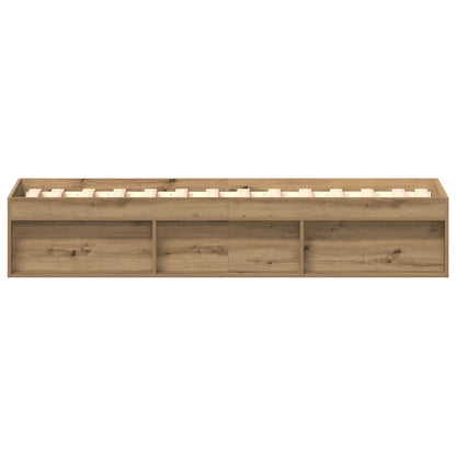Artisan Oak Bed Frame 100x200cm - Engineered Wood, No Mattress