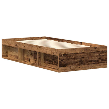 Rustic Engineered Wood Bed Frame 90x190 cm - Single Size