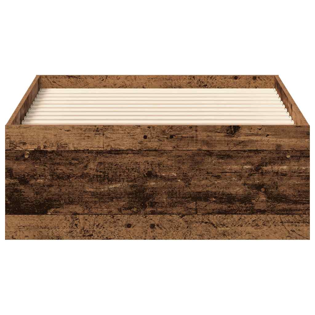 Rustic Engineered Wood Bed Frame 90x190 cm - Single Size