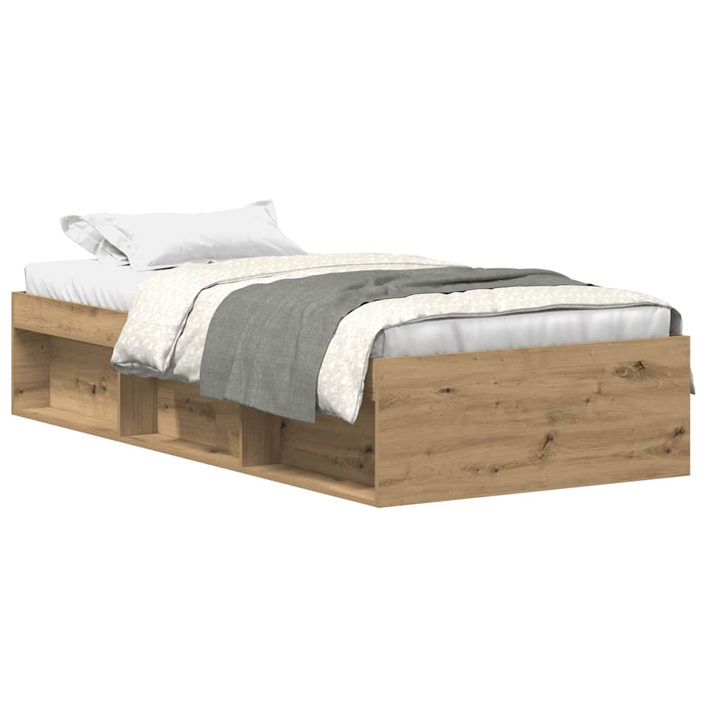 Artisan Oak Single Bed Frame 90x190 cm - Engineered Wood