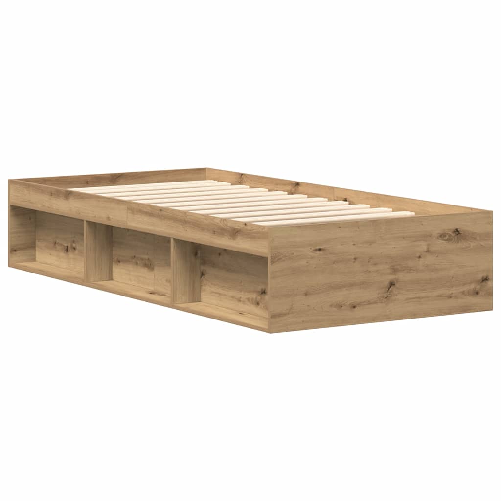 Artisan Oak Single Bed Frame 90x190 cm - Engineered Wood