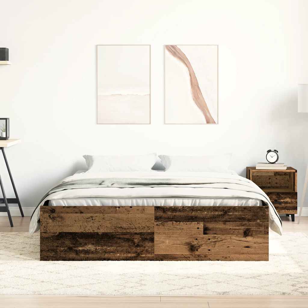 Vintage Engineered Wood Bed Frame 120x200cm - No Mattress Included