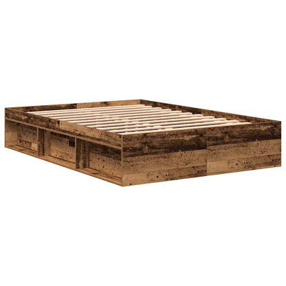 Rustic Engineered Wood Bed Frame 140x200cm - No Mattress Included