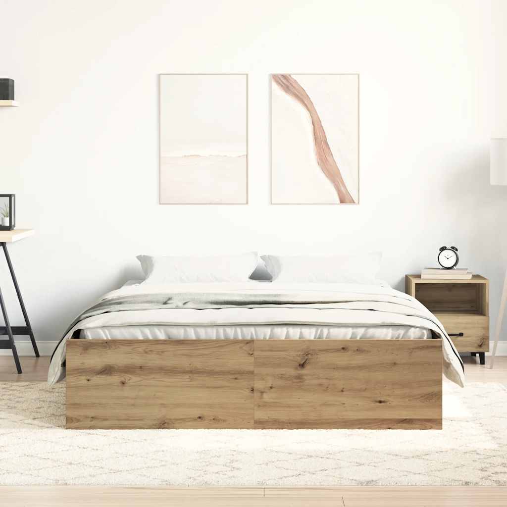 Artisan Oak Engineered Wood Bed Frame 160x200cm – No Mattress