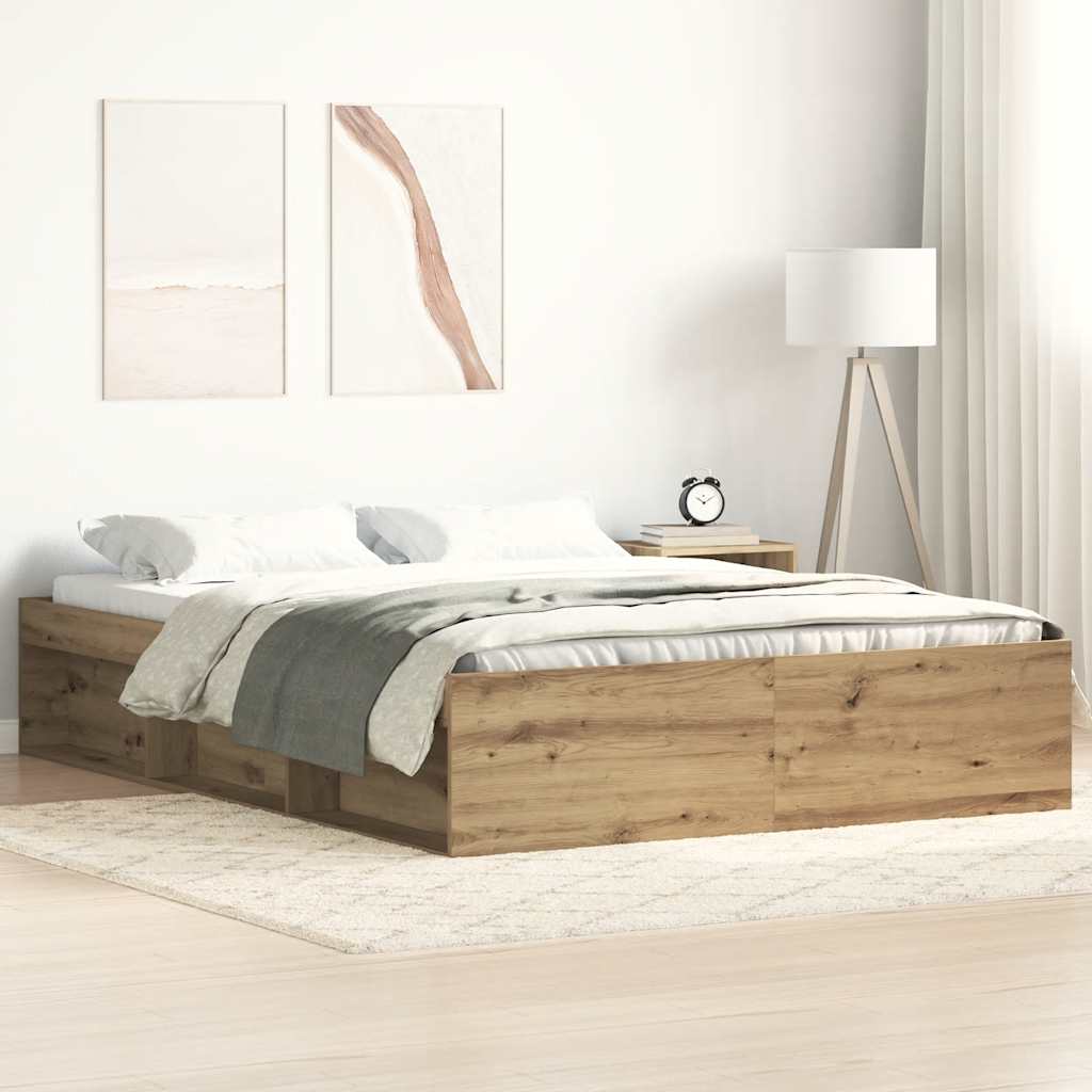 Artisan Oak Engineered Wood Bed Frame 160x200cm – No Mattress