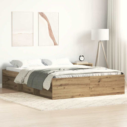 Artisan Oak Engineered Wood Bed Frame 160x200cm – No Mattress