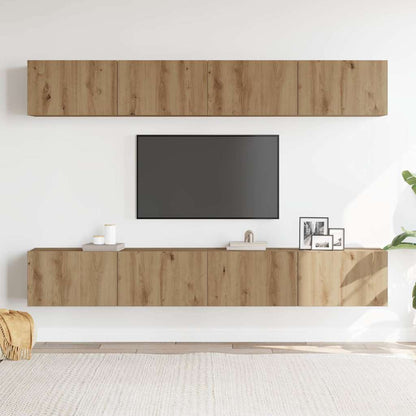 Wall Mounted TV Cabinets 4 pcs Artisan Oak 100x30x30 cm