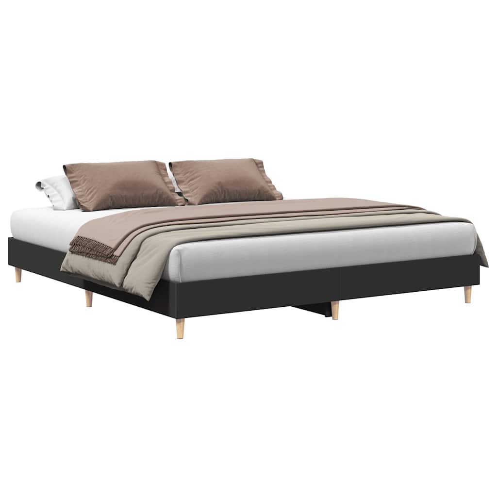 Black Engineered Wood Bed Frame 180x200cm - No Mattress Included