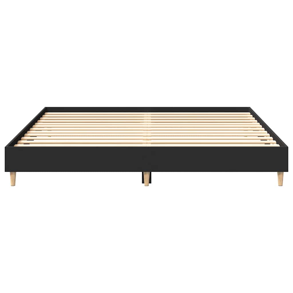 Black Engineered Wood Bed Frame 180x200cm - No Mattress Included
