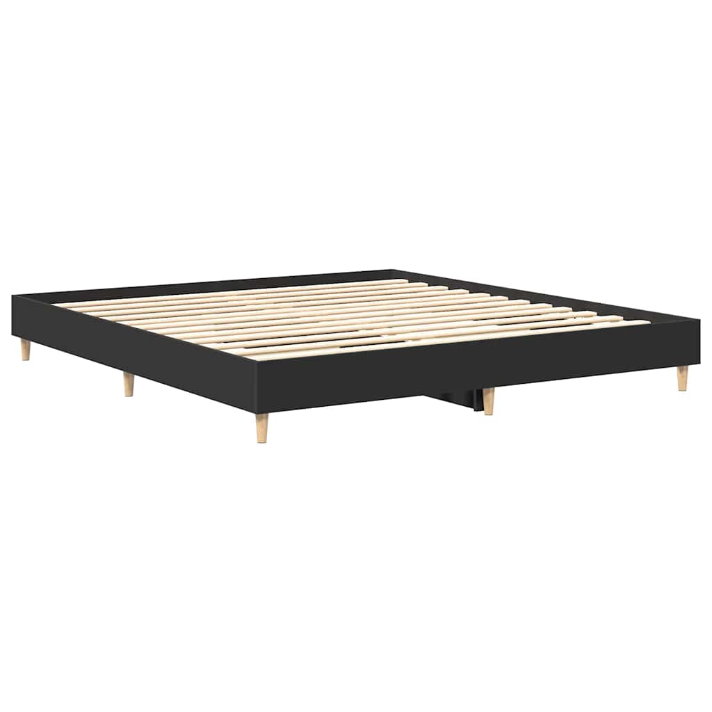 Black Engineered Wood Bed Frame 180x200cm - No Mattress Included