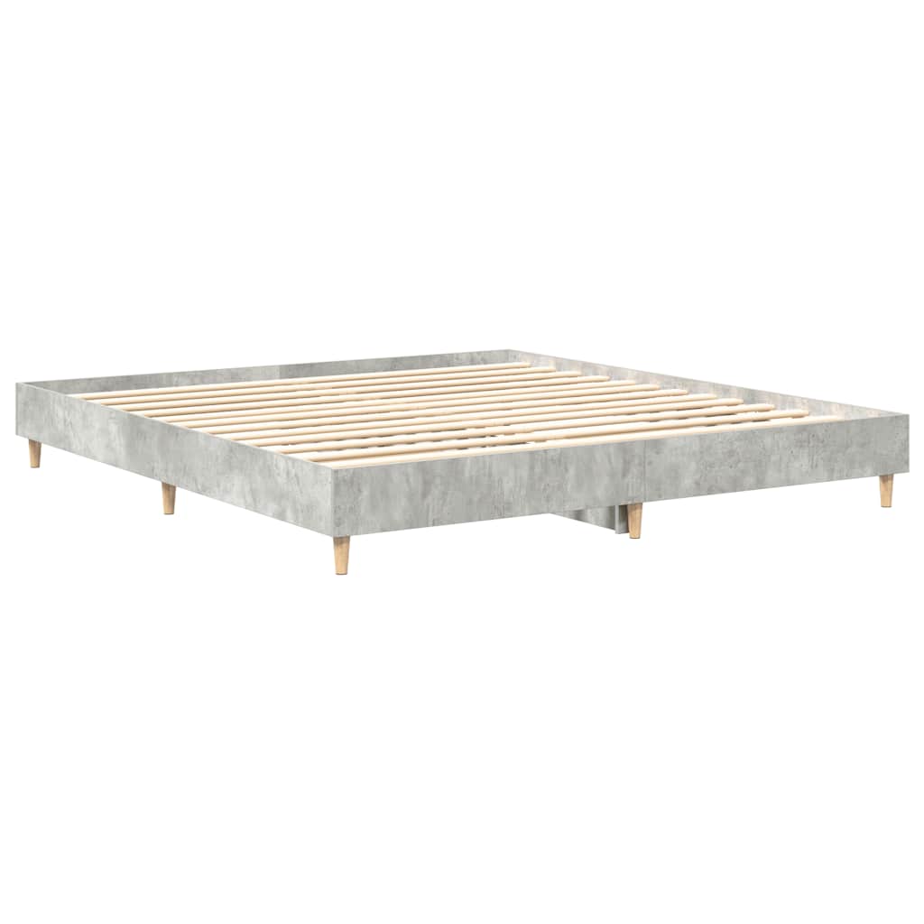 Concrete Grey Engineered Wood Bed Frame 180x200cm - No Mattress