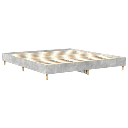 Concrete Grey Engineered Wood Bed Frame 180x200cm - No Mattress