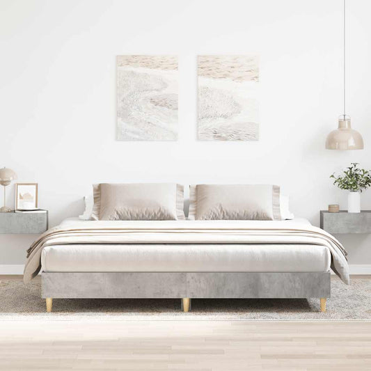 Concrete Grey Engineered Wood Bed Frame 180x200cm - No Mattress
