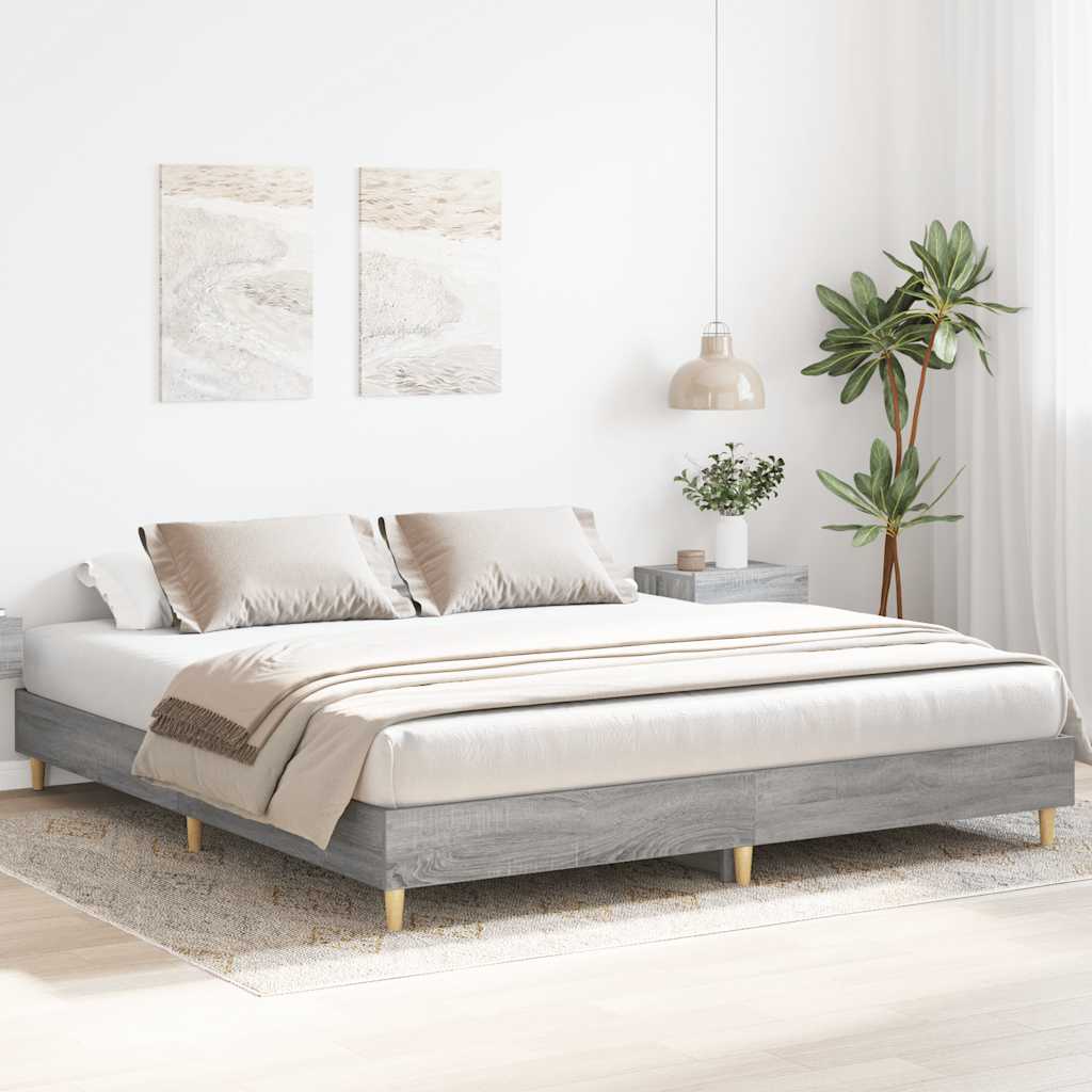 Grey Sonoma 180x200cm Bed Frame, Engineered Wood, No Mattress
