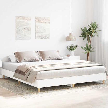 White Engineered Wood Bed Frame 160x200cm (No Mattress)