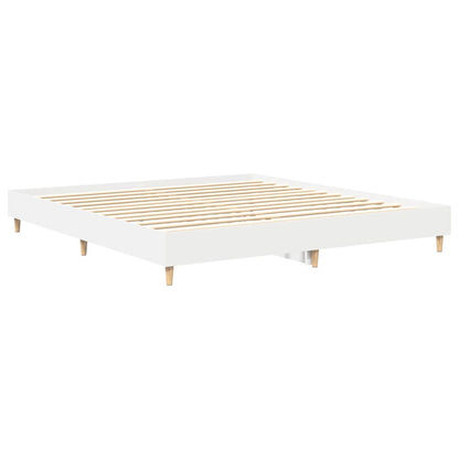 White Engineered Wood Bed Frame 160x200cm (No Mattress)