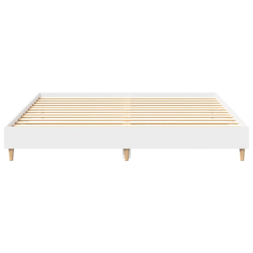 White Engineered Wood Bed Frame 160x200cm (No Mattress)