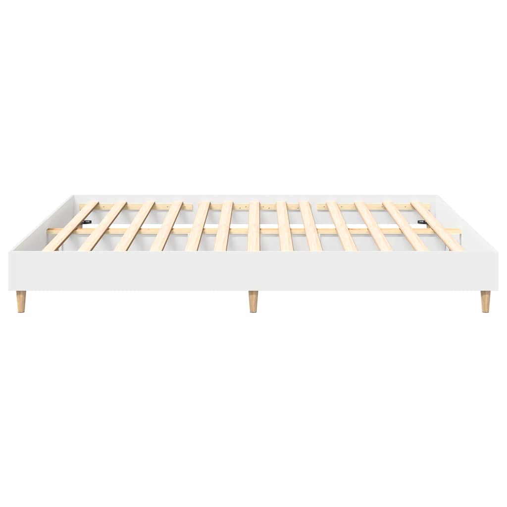 White Engineered Wood Bed Frame 160x200cm (No Mattress)