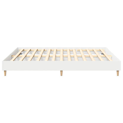 White Engineered Wood Bed Frame 160x200cm (No Mattress)