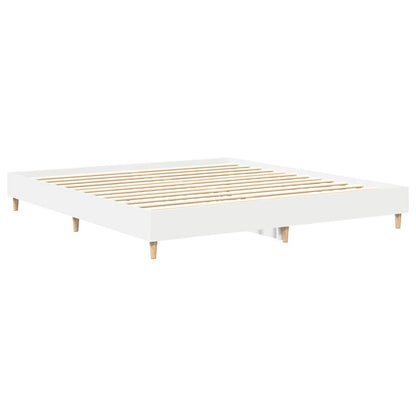 White Engineered Wood Bed Frame 160x200cm (No Mattress)