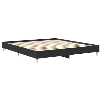 Modern Black Engineered Wood Bed Frame 160x200cm - No Mattress