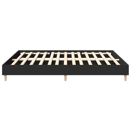 Modern Black Engineered Wood Bed Frame 160x200cm - No Mattress