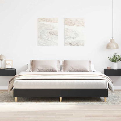 Modern Black Engineered Wood Bed Frame 160x200cm - No Mattress