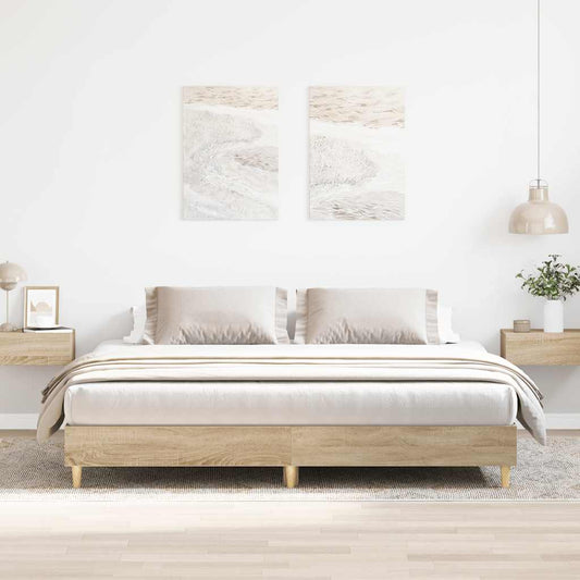Sonoma Oak Engineered Wood Bed Frame 160x200cm - No Mattress