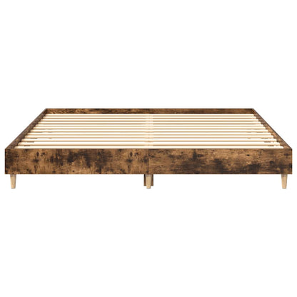 Smoked Oak 160x200cm Bed Frame - Engineered Wood, No Mattress