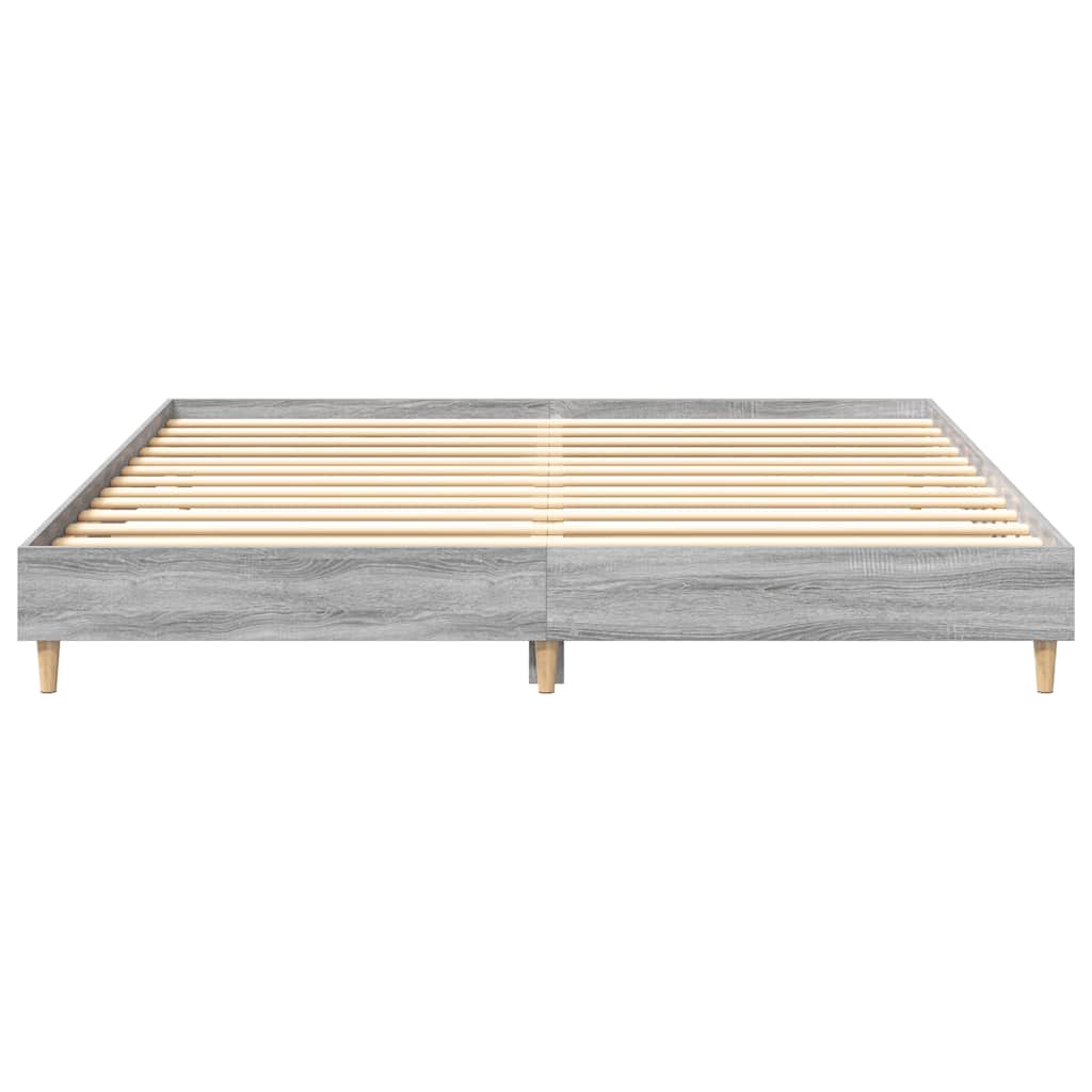 Stylish Grey Sonoma 160x200cm Engineered Wood Bed Frame